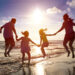 Family on summer vacation at the beach